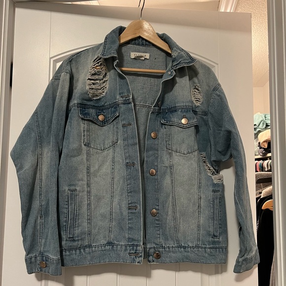Distressed denim jacket - Picture 1 of 8